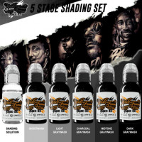 Краска World Famous Tattoo Ink FIVE-STAGE SHADING SET - 6шт